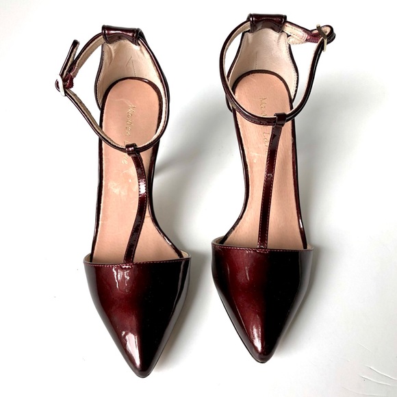 Maiden Lane Ella T-Strap Pointed Toe Heels - Picture 3 of 10
